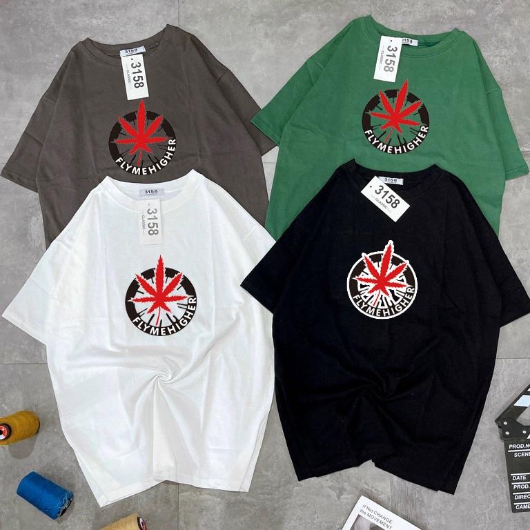 Áo cotton khô 3158 tay lỡ form rộng cho Nam và nữ