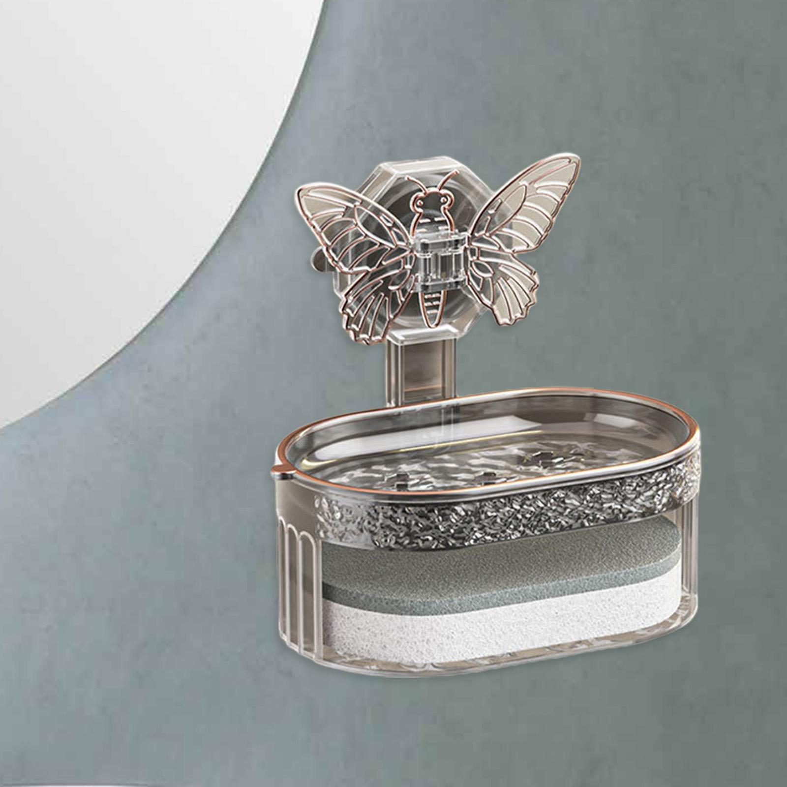 Suction Cup Soap Dishes for Bathroom Wall Mounted, Soap Holder Suction Sponge Holder for Shower, Kitchen