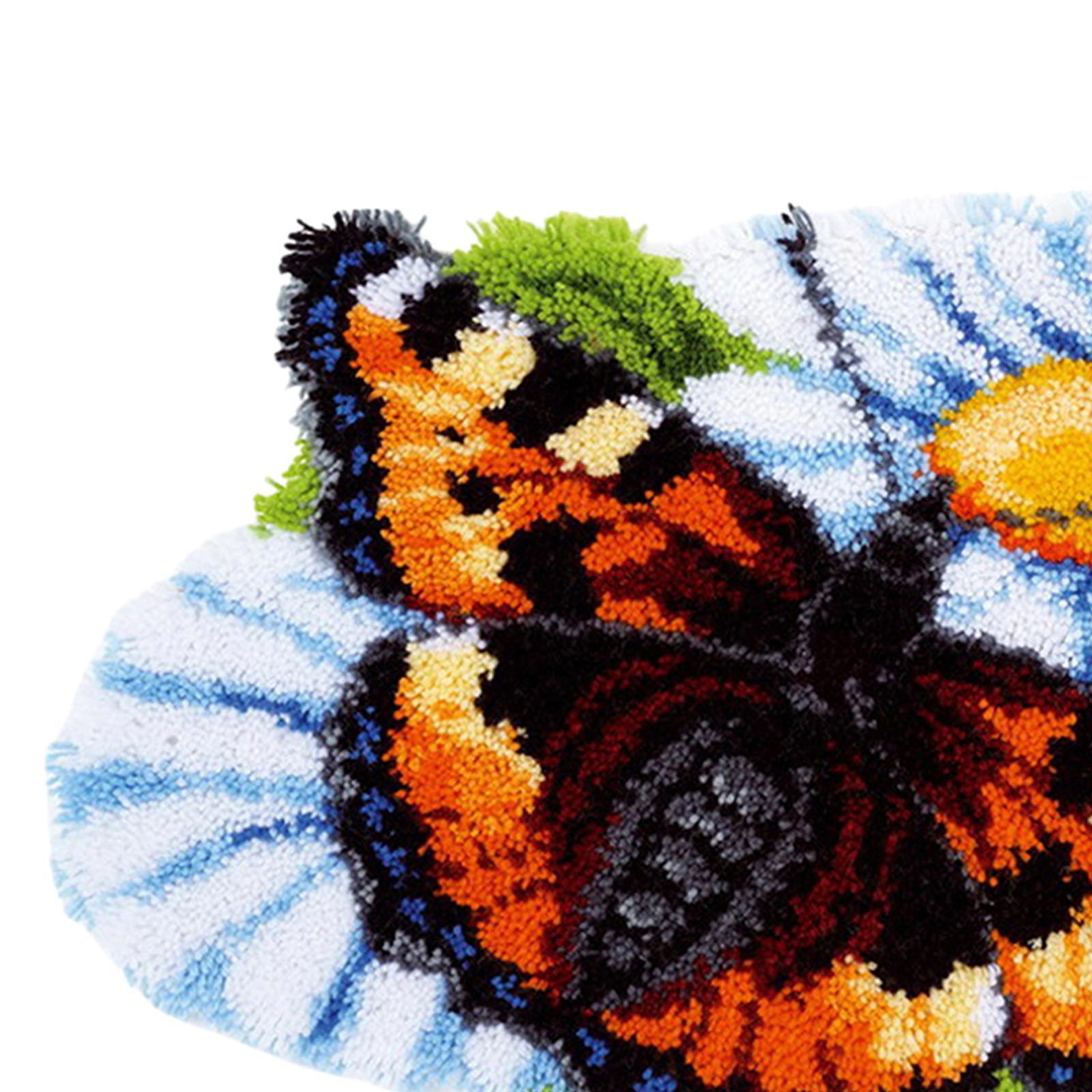 Creative Latch Hook Rug Kits Handcraft Crocheting DIY Unfinished Cross Stitch for Carpet Cushion Doormat Accessories Adults and Kids