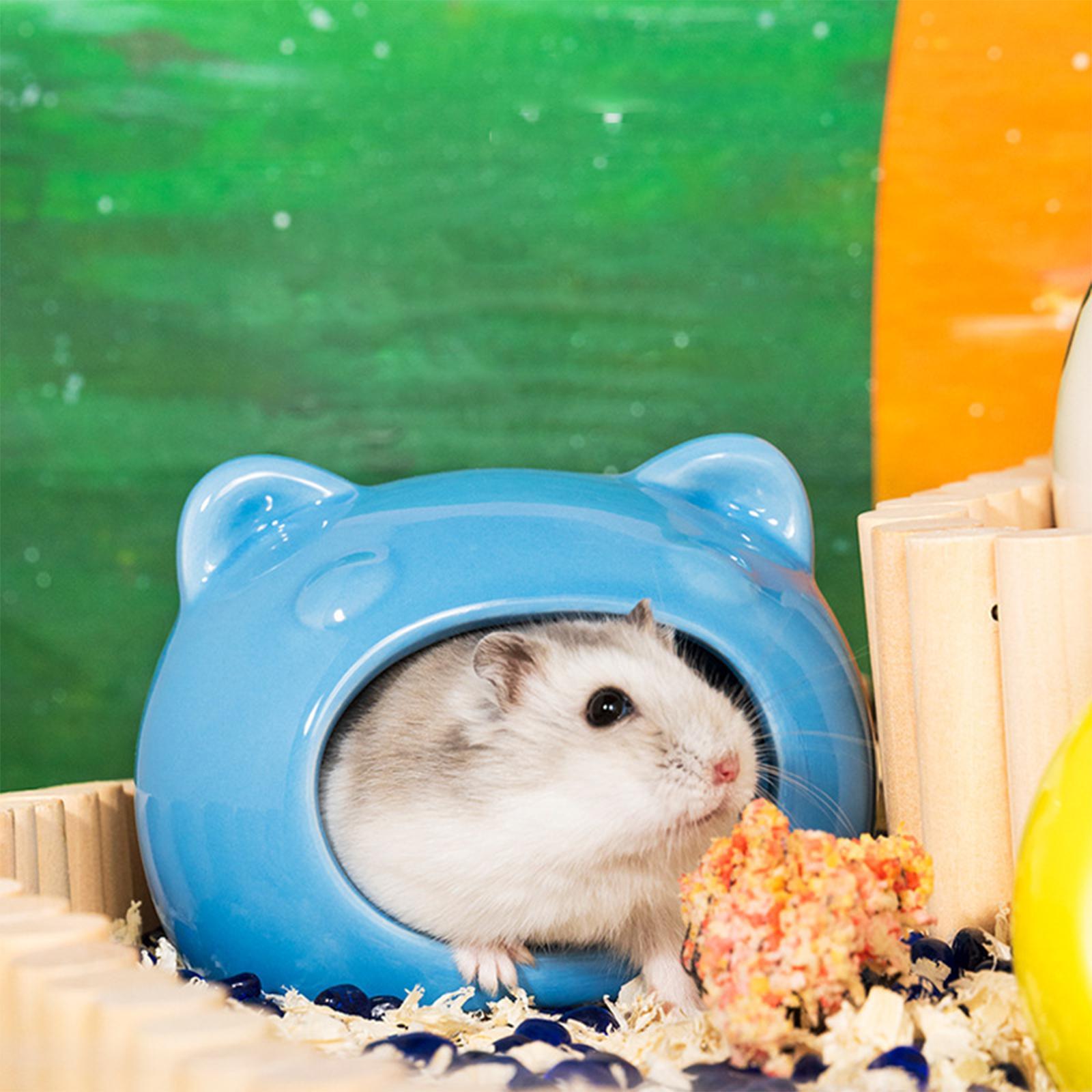 Small Pet Ceramic Hamster House Hedgehog Bunny Sleeping Bed Summer