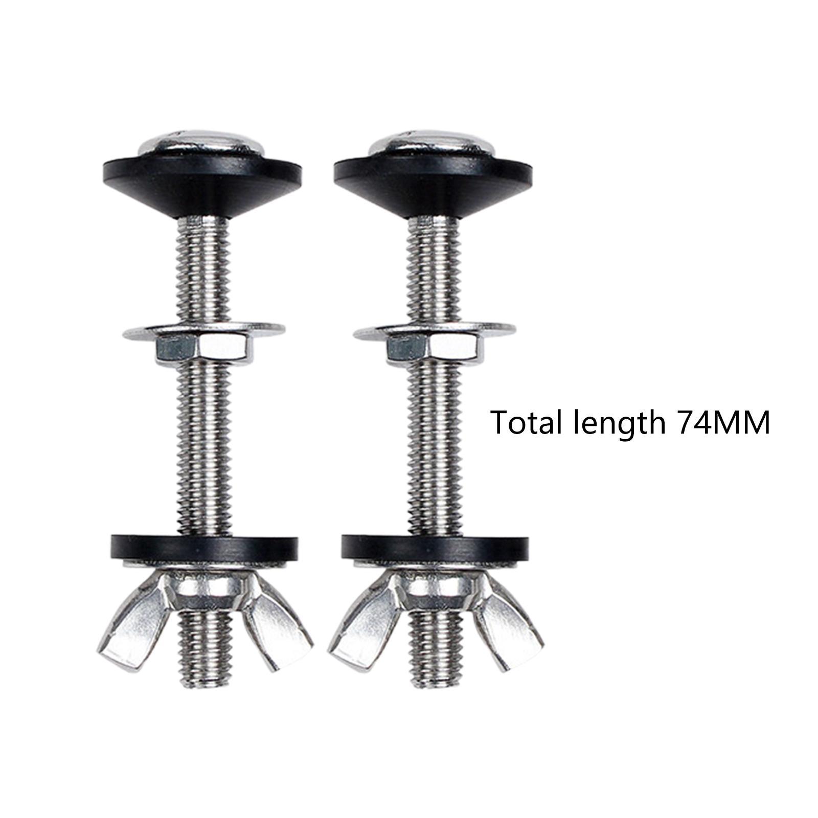 2 Pieces Toilet Tank to Bowl Bolts Sealing Gasket Hardware Stainless Steel