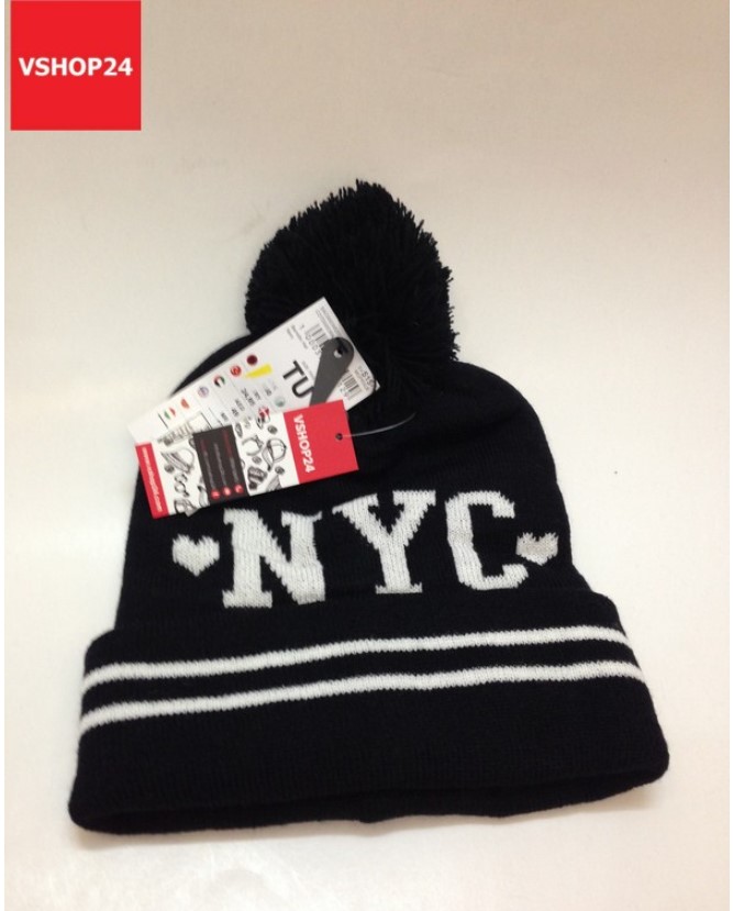 MŨ LEN BEANIE VNXK NY MÀU ĐEN 120