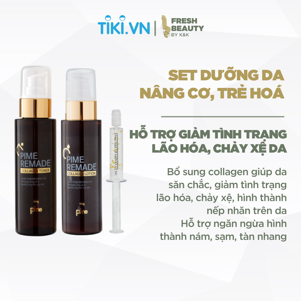 Set trẻ hóa và nâng cơ Pime tái tạo da, mờ nếp nhăn, ngăn chảy xệ, dưỡng săn chắc (3 sản phẩm)