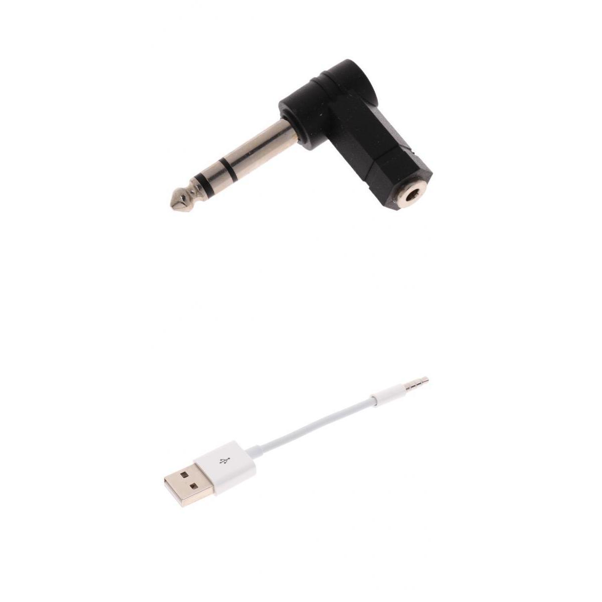 3.5mm To USB2.0 M/M Data Cable+6.35mm to 3.5mm M/F Audio Elbows Connector