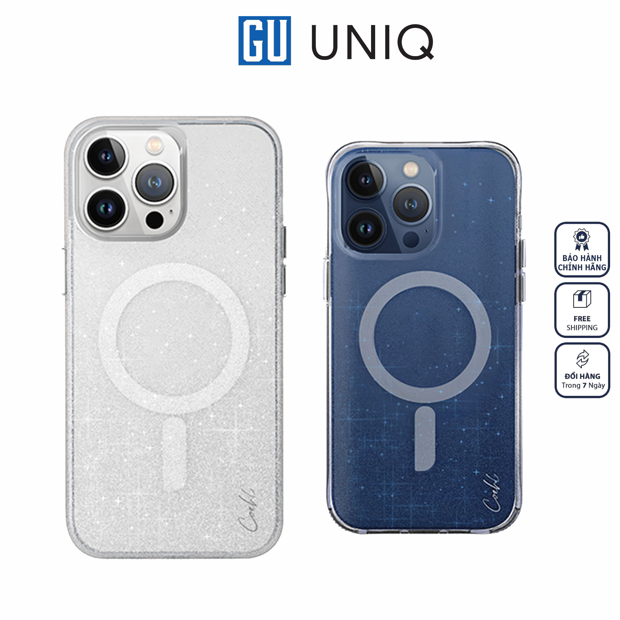 Ốp UNIQ Hybrid Magclick Charging Lumino Dành Cho iPhone 15 Pro/15 Pro Max Tích Hợp Sạc Từ Tính Hàng Chính Hãng