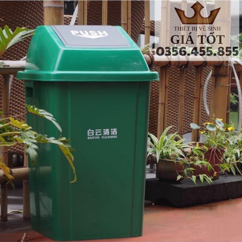 Thùng rác nhựa nắp lật Baiyun 100L - hàng nhập khẩu