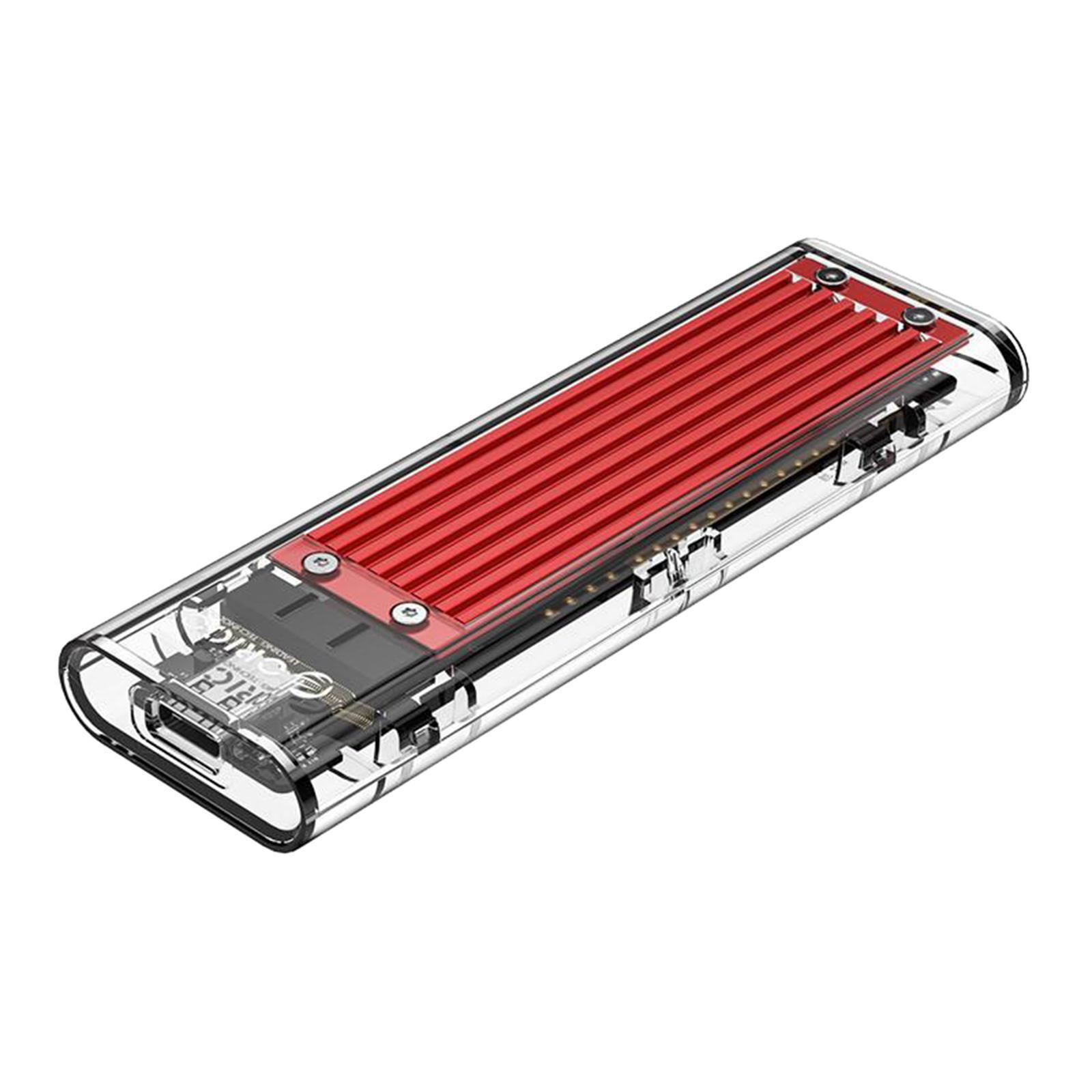 M.2 to USB Type-C SSD Enclosure Case Adapter 10Gbps UASP Red
