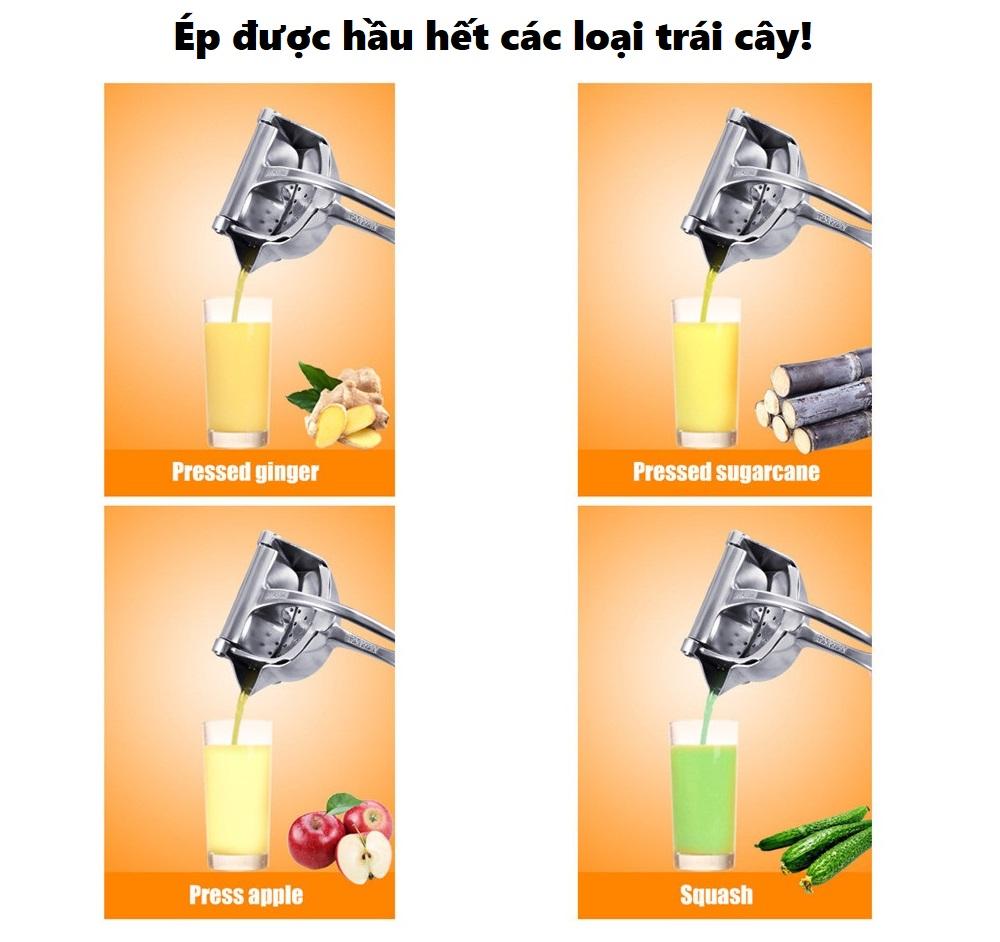 Dụng cụ ép trái cây bằng tay chất liệu hợp kim nhôm cao cấp, dụng cụ ép nước hoa quả đa năng