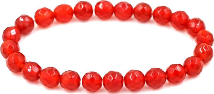 Vòng tay chuỗi hạt thạch anh đỏ cắt giác 6 ly 24 hạt