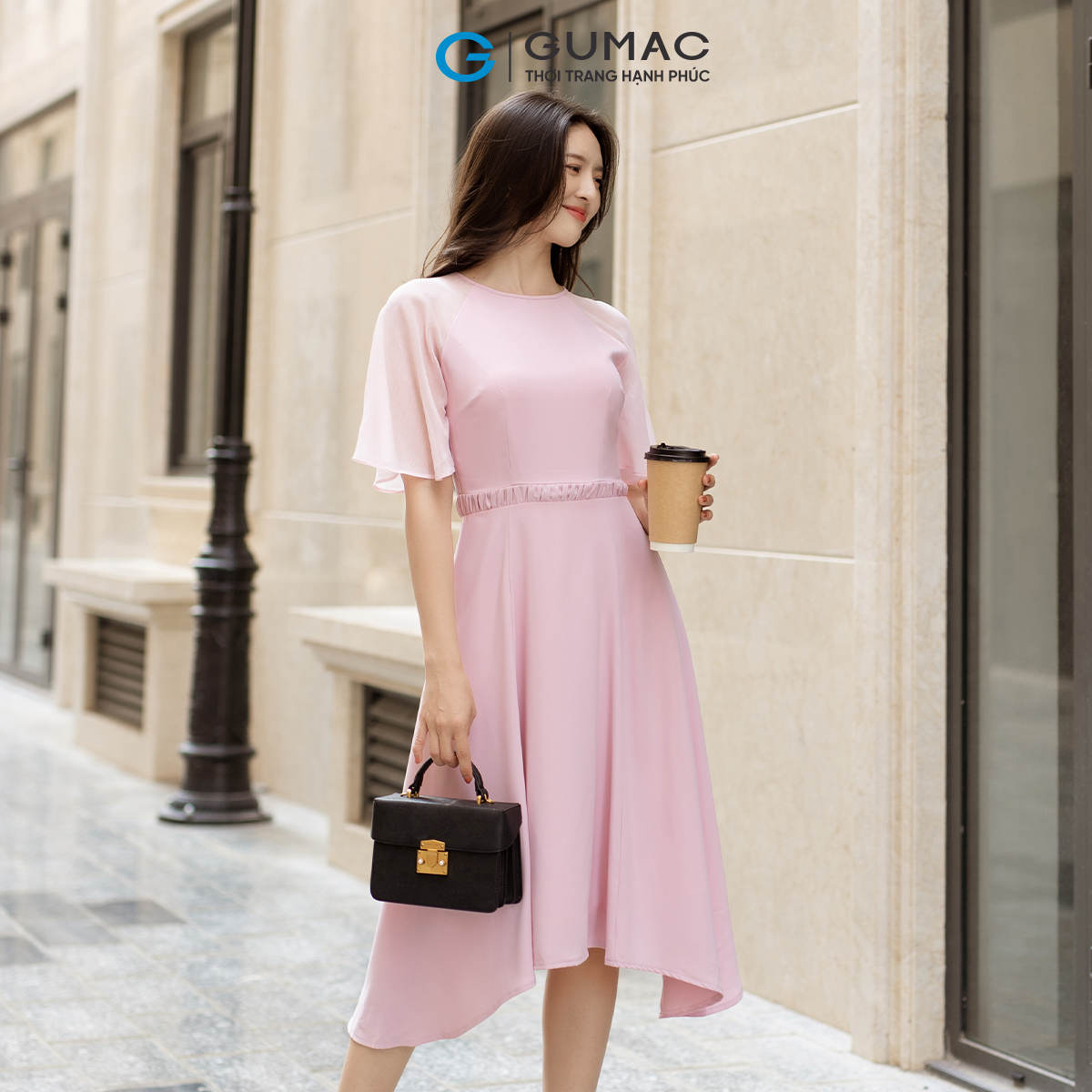 Đầm tay raglan eo kiểu GUMAC DD04069