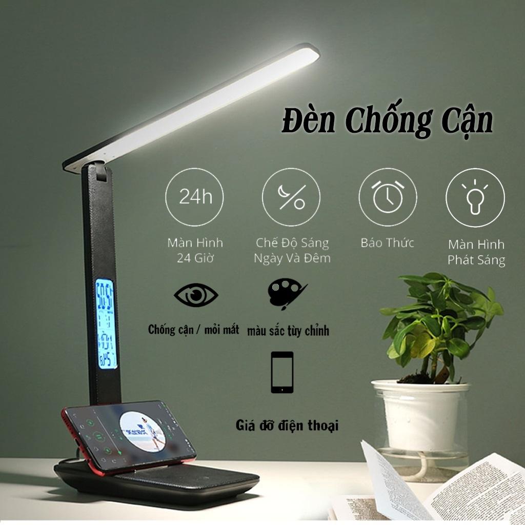 Đèn học để bàn làm việc tích điện chống cận mỏi mắt 3 chế độ sáng cảm ứng thông minh