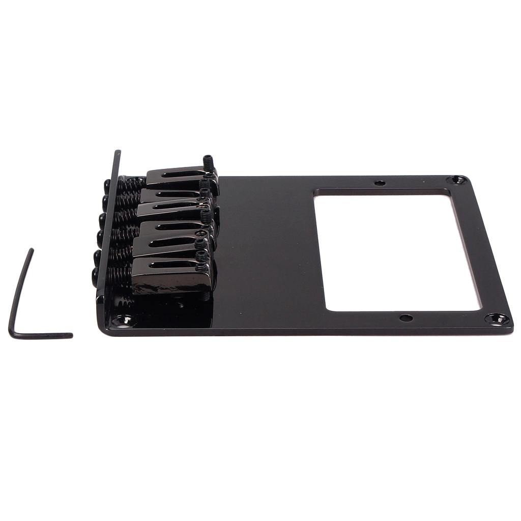 Electric Guitar Bridge 6 Square Saddle for TL Guitar Humbucker Black Durable