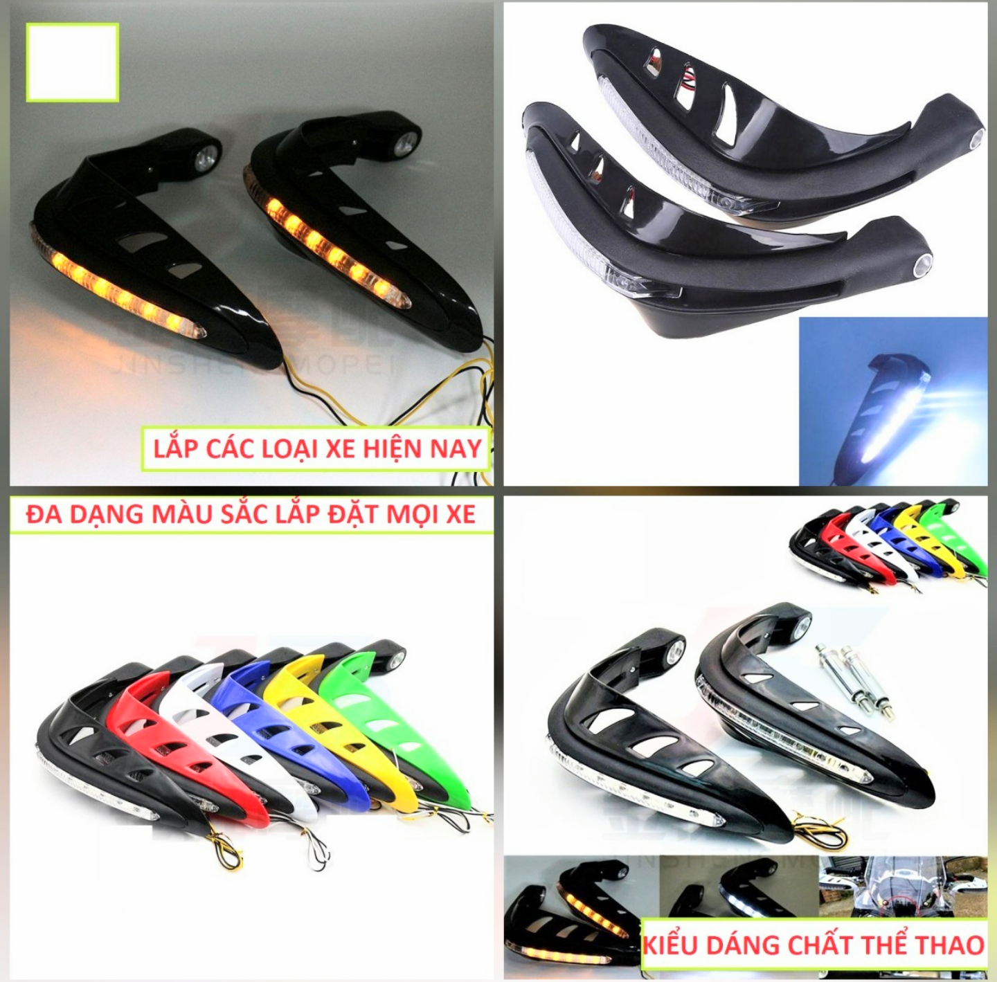 SIÊU GIÁ VỚI BỘ 2 GÙ CHỐNG ĐỖ BẢO VỆ TAY LÁI XE MÁY CÓ ĐÈN LED TRANG TRÍ LÀM XIN NHAN CỰC ĐẸP MẪU MỚI HÀNG CHẤT LƯỢNG