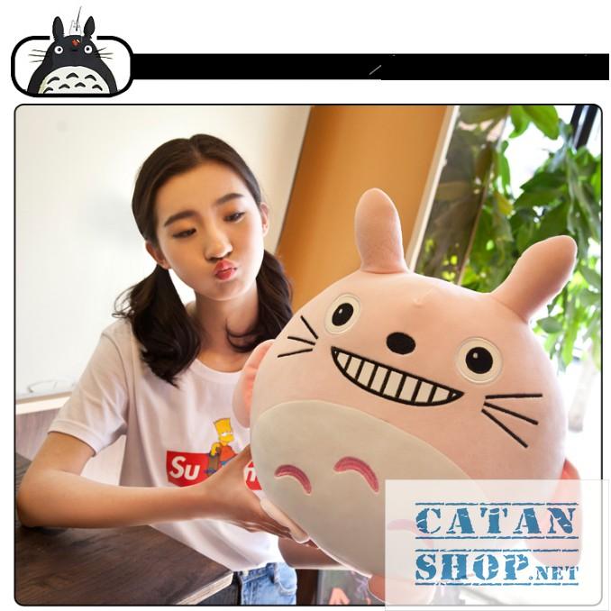 Gối mền TOTORO 3in1 mặt biểu cảm vui nhộn Vải nỉ nhung cực mịn, bộ chăn gối văn phòng