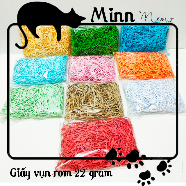 [22 Gram] Giấy vụn giấy rơm trang trí lót hộp quà hoặc túi giấy - giảm sốc món quà - Minn Meow