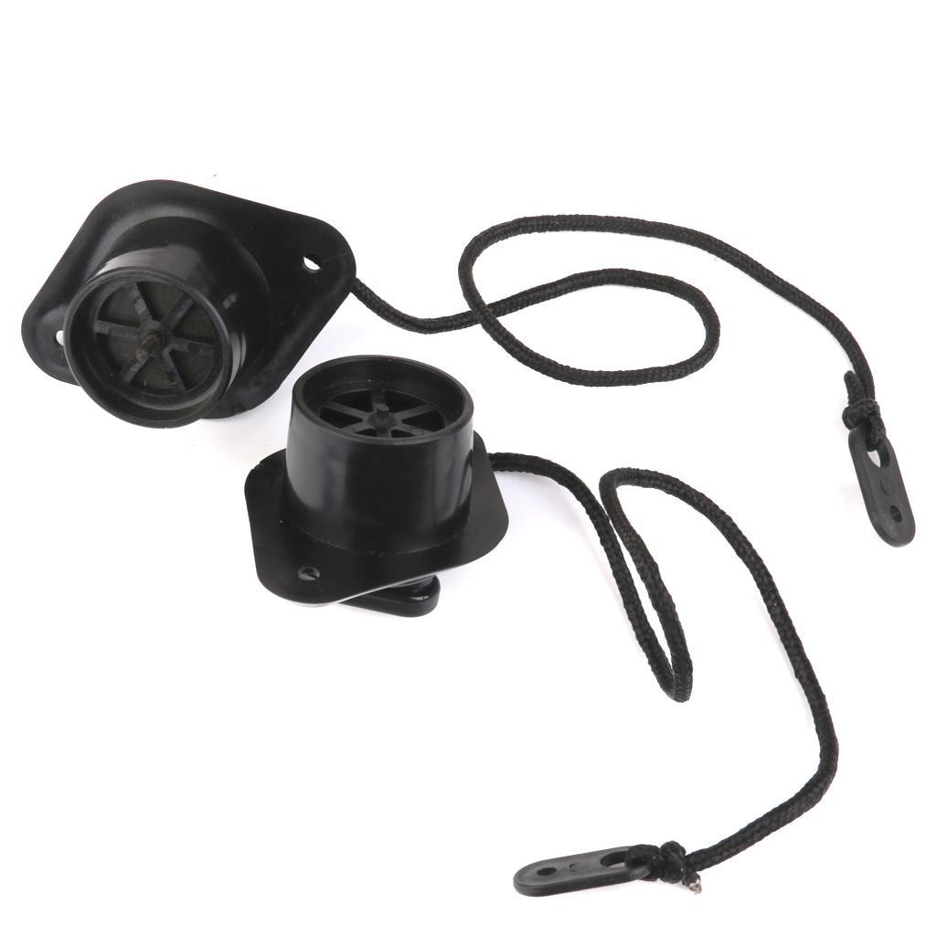 2x Black Marine PVC Scupper Drain Valve Cap Replacement for Inflatable Boat