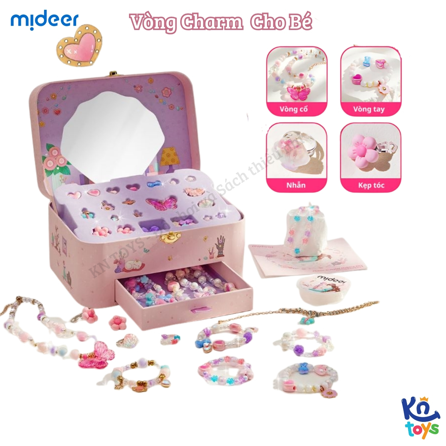 Đồ Chơi Charm Thiết Kế Vòng Cổ, Vòng Tay Cho Bé Gái DIY Mideer Charm Bracelet Making Kit