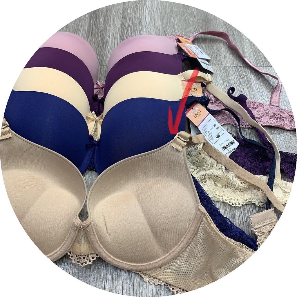 Áo ngực Lovely trơn nâng ngực tạo khe đệm dày bảng ren mã LL194