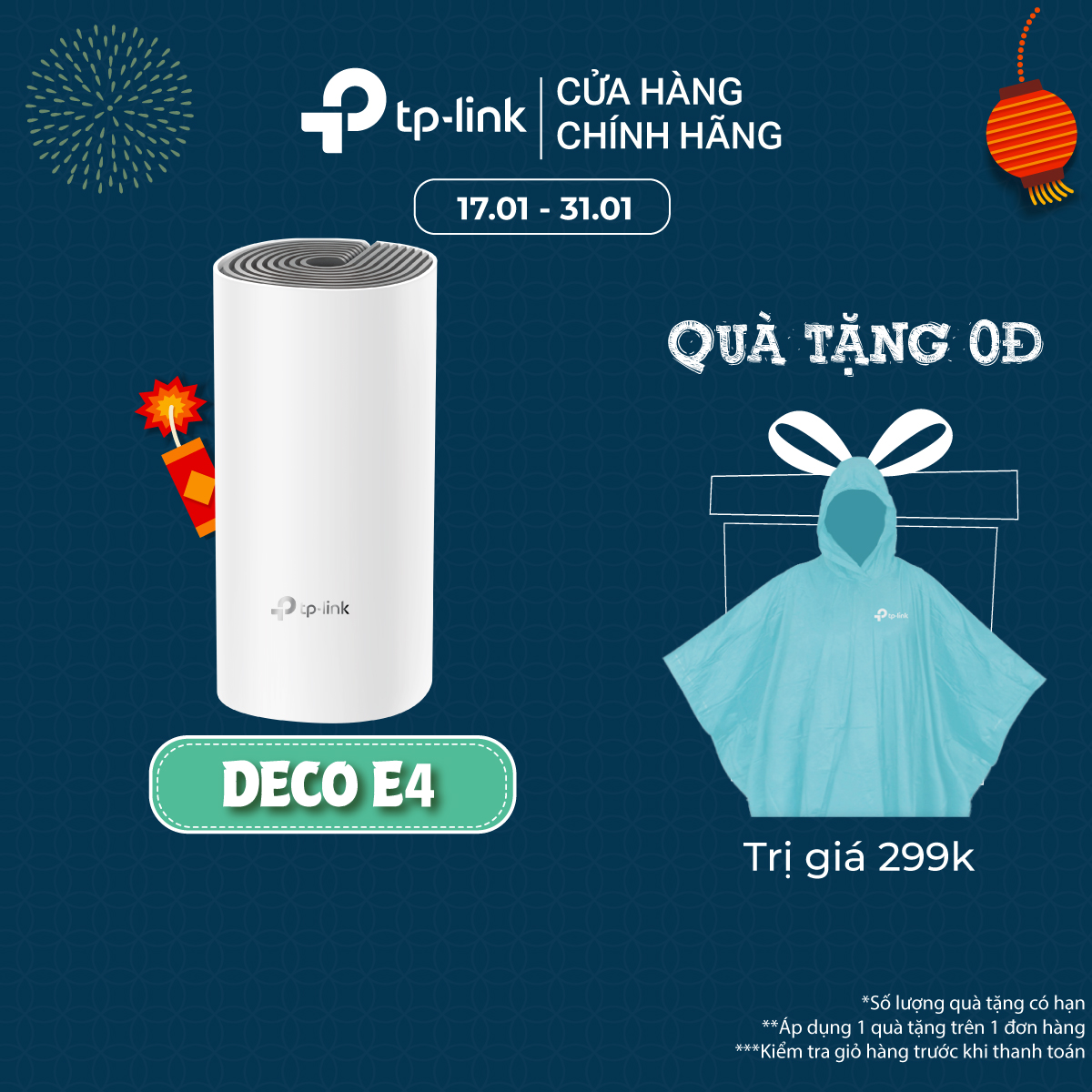 Bộ Phát Wifi Mesh TP-Link Deco E4 (1-pack) Chuẩn AC 1200Mbps Dành Cho Gia Đình - Hàng Chính Hãng