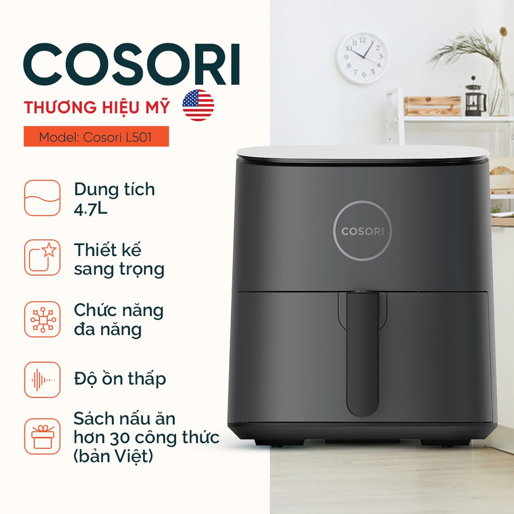 Nồi chiên không dầu Cosori (Air fryer) CAF- L501 (4,7 Lít) - Hàng chính hãng