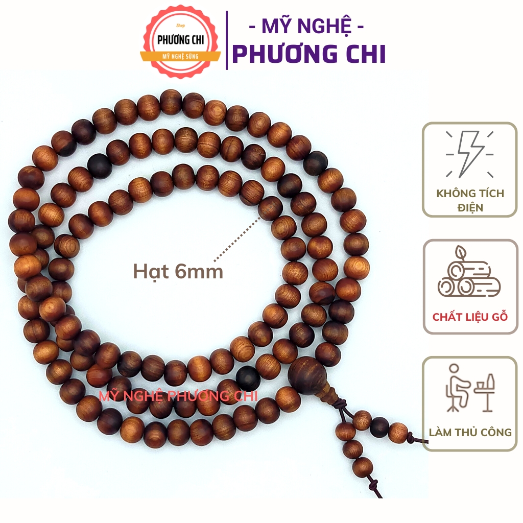 Vòng Đeo Tay Chuỗi Tràng 108 Hạt Gỗ Thơm - Vòng Tay Phong Thủy | Mỹ Nghệ Phương Chi
