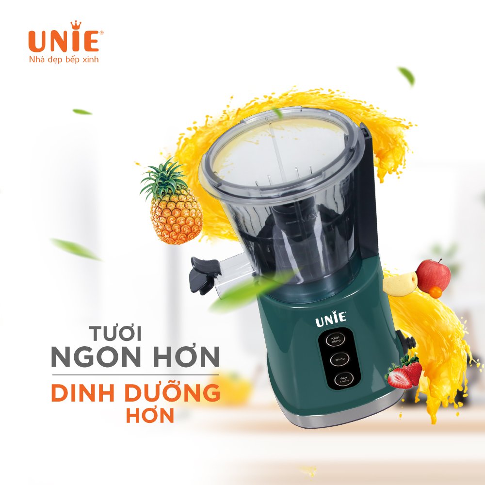 Máy Ép Trái Cây, Máy Ép Chậm Mini UNIE UE-525 Tiêu Chuẩn Đức Dung Tích 600 ML Công Suất 200W - Hàng Chính Hãng