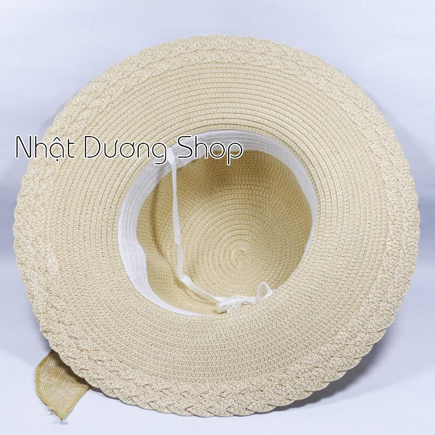 Mũ cói NƠ TO vành rộng 9cm, vòng đầu 57 cm - chất liệu vải cói đẹp thích hợp cho chị em phụ nữ