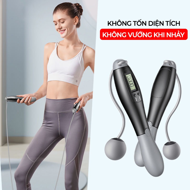 Dây Nhảy Không Dây Tự Đếm Vòng, Đếm Calo tiện lợi, Dây nhảy thể dục giảm cân hiệu quả