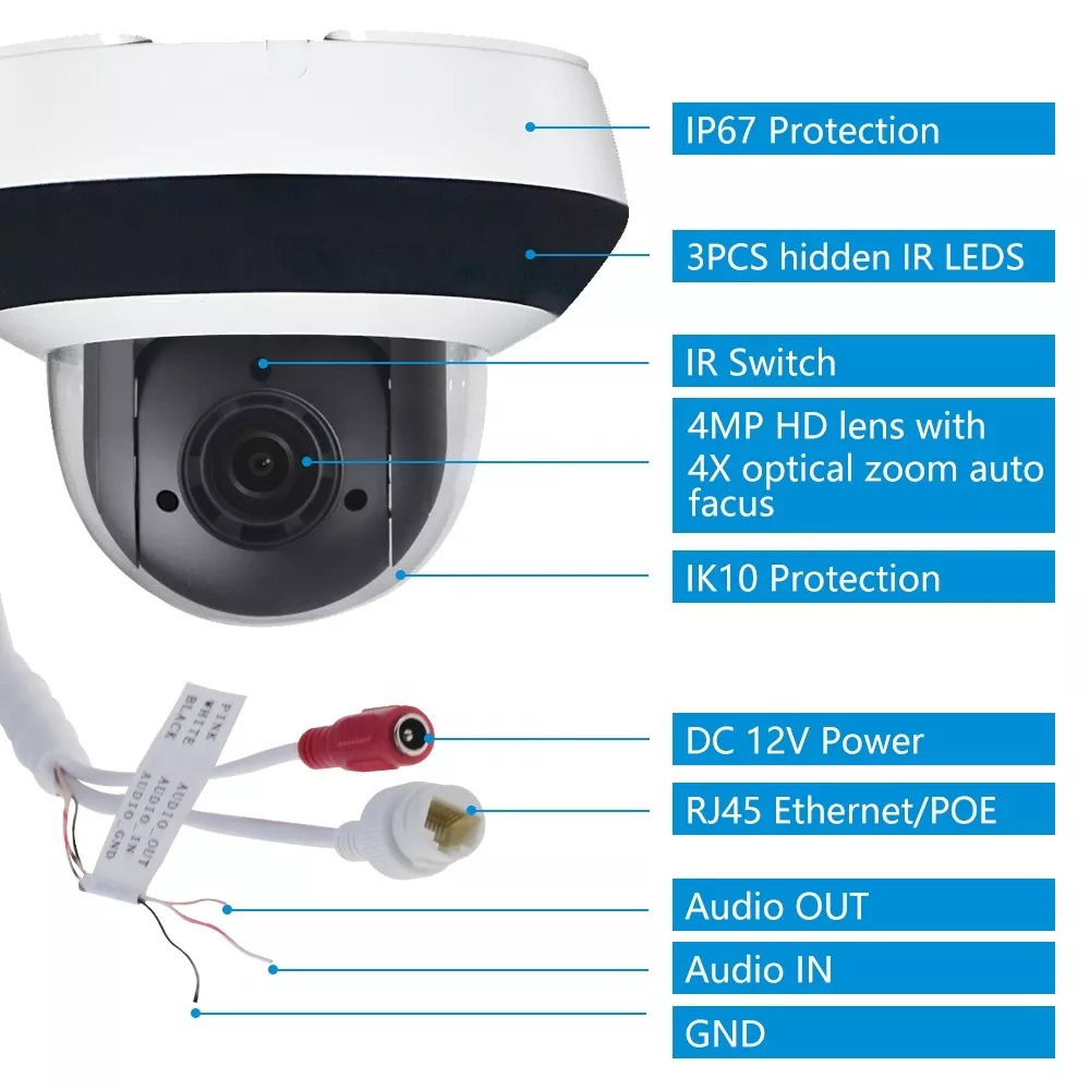 Camera IP wifi Hikvision 4MP quay quét, zoom 16x DS-2DE2A404IW-DE3/W - Hàng chính hãng