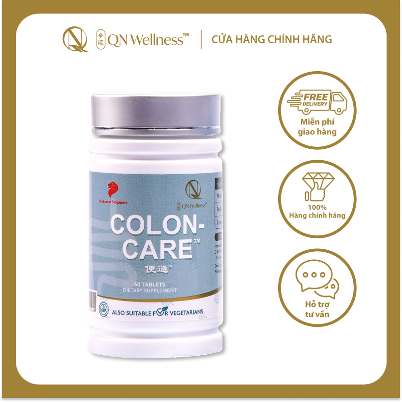 Viên Uống Bổ Sung Colon Care QN Wellness Chiết Xuất Lô Hội, Hạt Mã Đề & Hạt Cassia Hỗ Trợ Đường Ruột, Bổ Sung Chất Xơ, Cải Thiện Trao Đổi Chất - Hộp 60 Viên