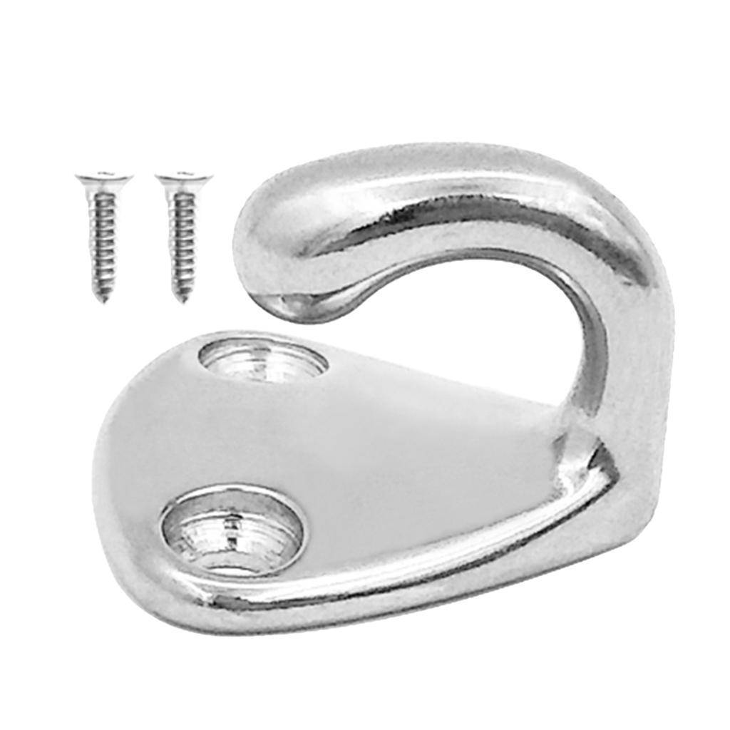 2pcs Marine Grade Stainless Steel Boat Hook Coat and Hat Hook Wall Mount