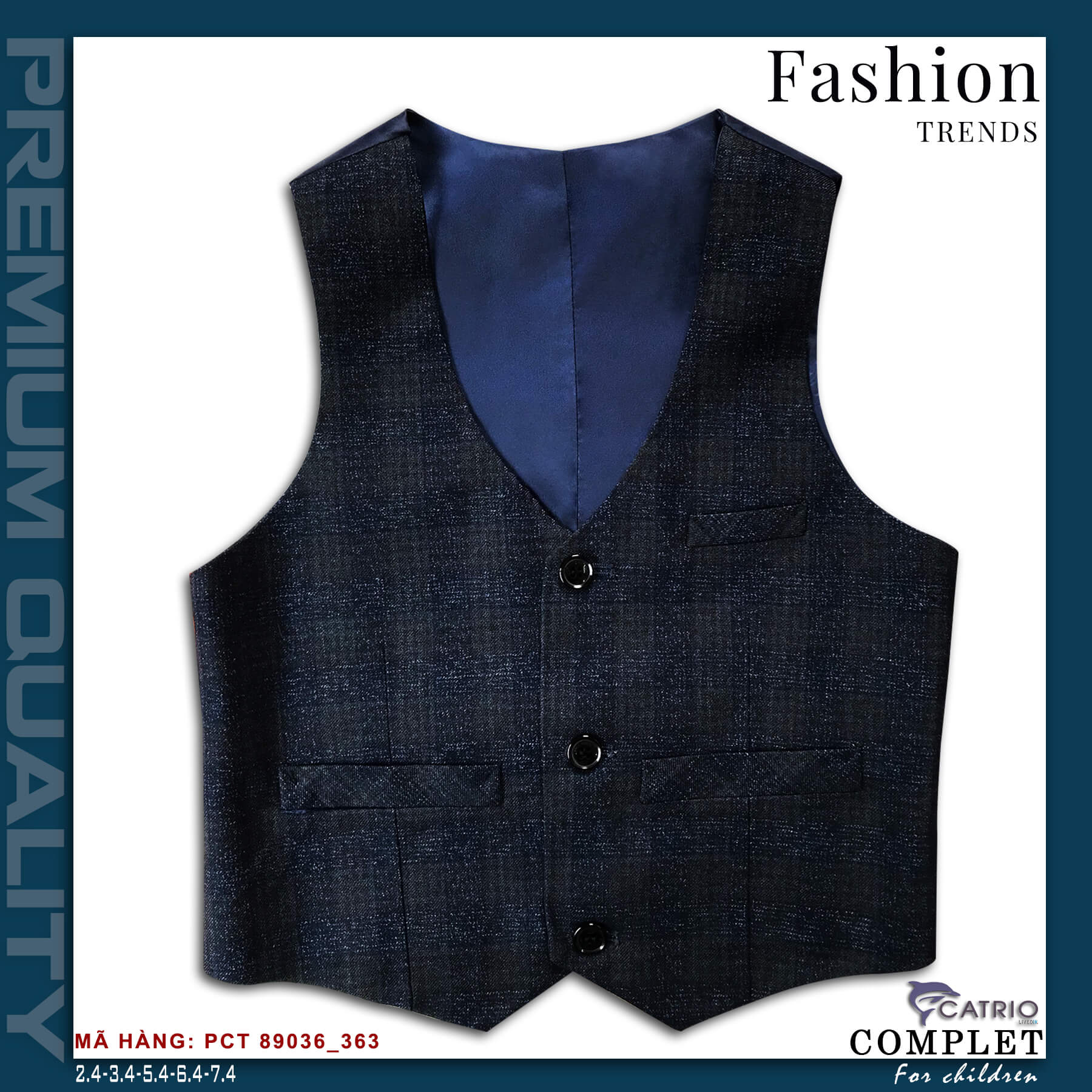 BỘ VEST BÉ TRAI CATRIO PCT89036/363 LÀ BỘ COMPLET TRẺ EM từ 8 tuổi đến 11 tuổi phù hợp ngày lễ tết, tiệc cưới thuộc BST quần áo complet veston trẻ em CATRIO mùa thu đông