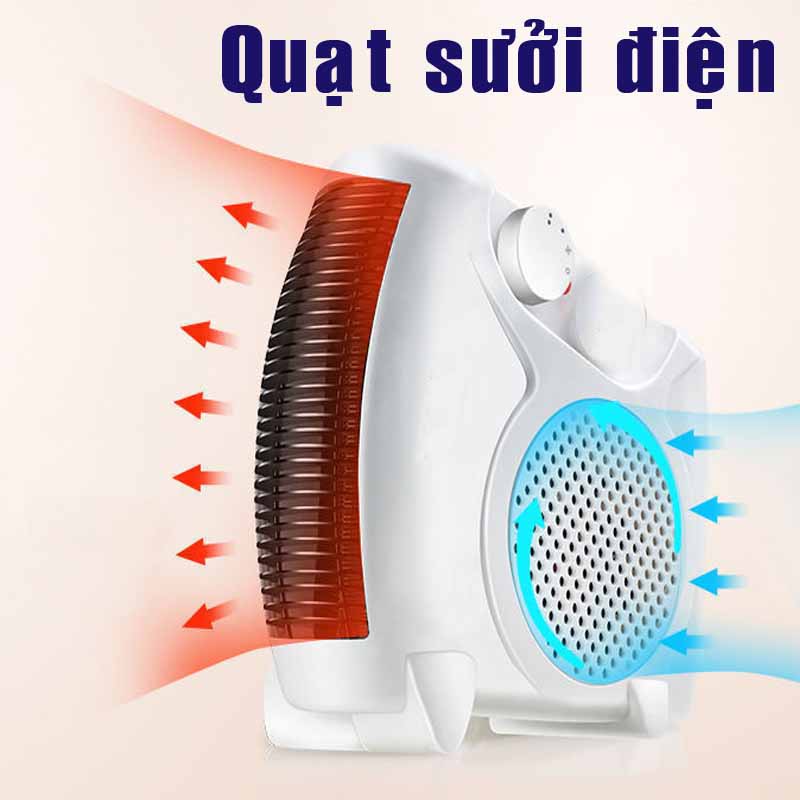 Quạt Sưởi MiNi Để Bàn Tích Hợp Hai Chế Độ Quạt Mát Và Sưởi Ấm công suất 2000W