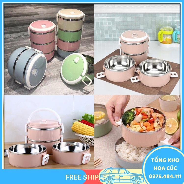 Cặp Lồng Lúa Mạch 3 Tầng Giữ Nhiệt Cao Cấp - Vận Chuyển Miễn Phí Toàn Quốc