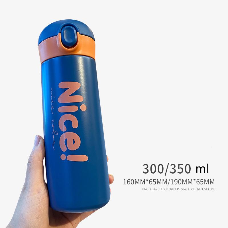 Đơn Giản Nảy Bao Bình Giữ Nhiệt Chân Không Bình Thermoses Đồng Trường Nước Giữ Nhiệt Thép Không Gỉ Trẻ Du Lịch Giữ Nhiệt Mug Cup