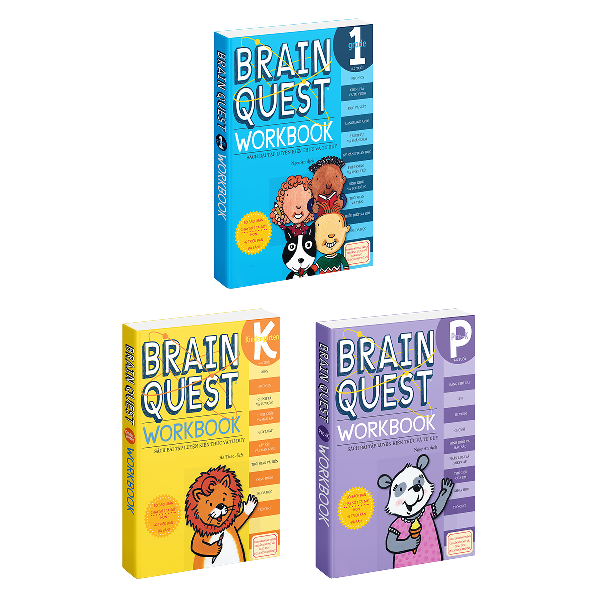 Sách brain quest workbook phát triển tư duy cho bé  bộ 3 cuốn, 4 – 7 tuổi