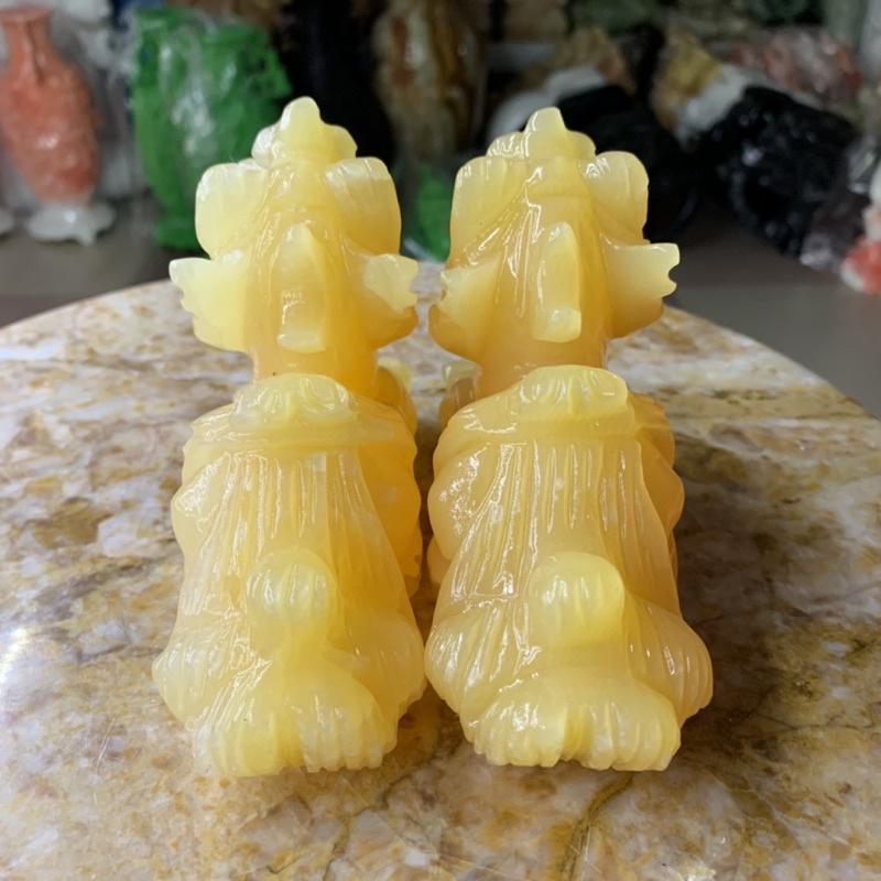 Cặp Tỳ Hưu Chiêu Tài Lộc Đá Ngọc Hoàng Long - ngang 15cm