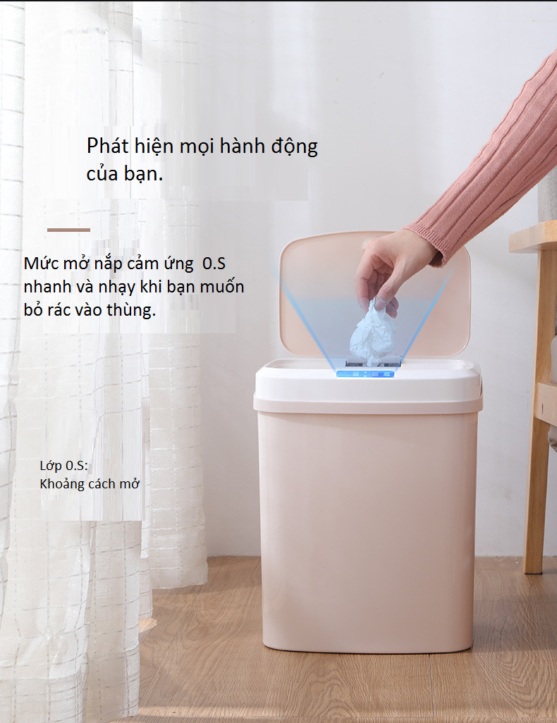 Thùng đựng rác cảm ứng hồng ngoại tự động mở đa năng cao cấp -Màu ngẫu nhiên