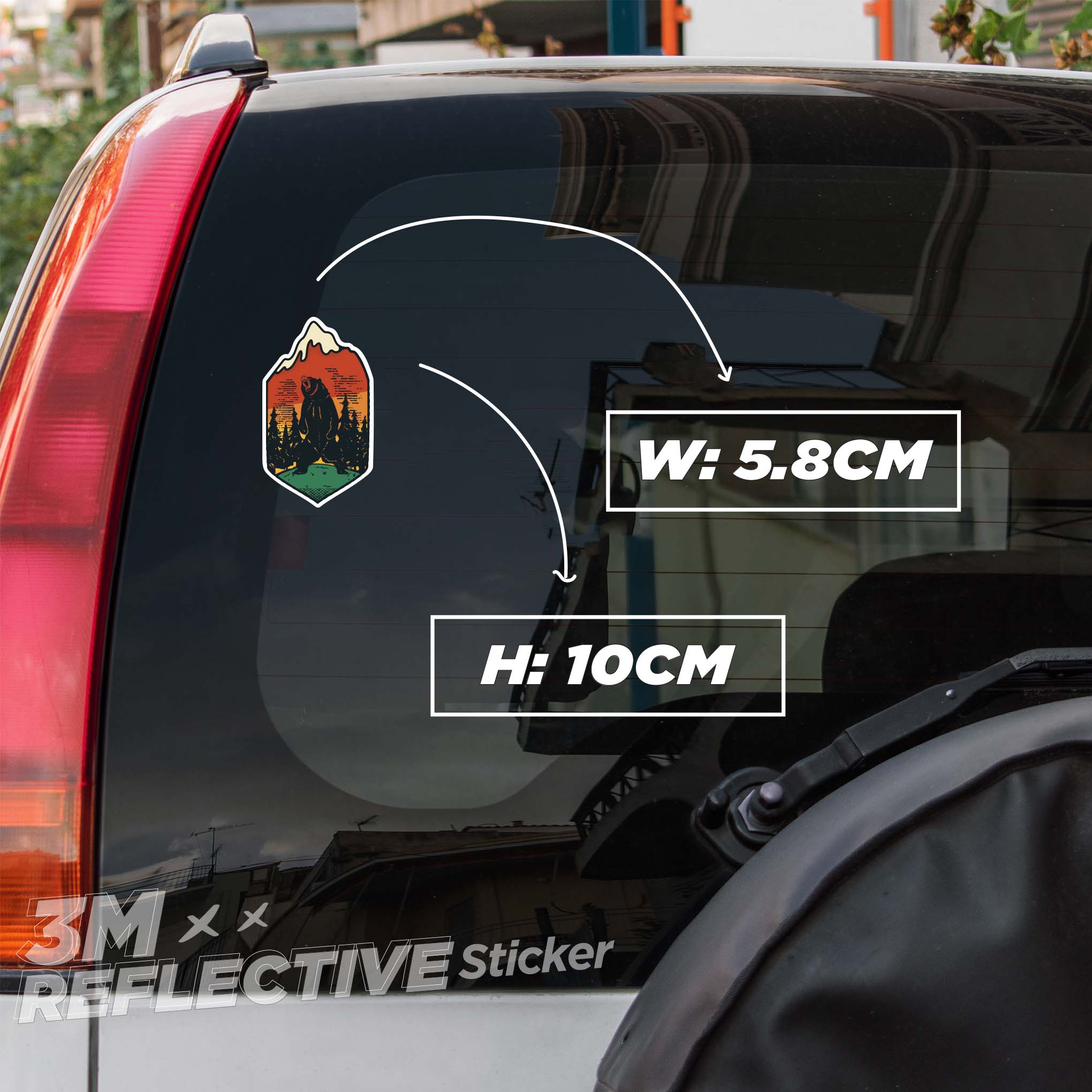 BEAR POWER 3M - Reflective Sticker Die-cut Hình dán phản quang thương hiệu STICKER FACTORY
