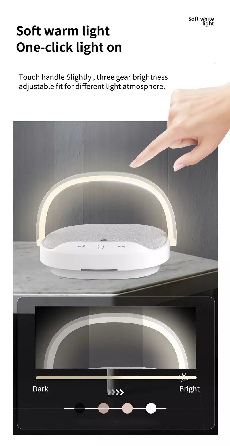 Loa Wiwu Wireless Charging Desk Lamp Speaker Y1 Dành Cho Các Thiết Bị Có Bluetooth Có Đèn, Sạc Không Dây - Hàng Chính Hãng