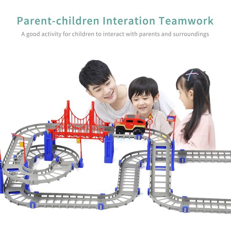 Đồ chơi xe lửa đường ray, lắp ráp, lắp ghép, Nhưa ABS Phát triển trí tuệ, tư duy không gian cho Bé