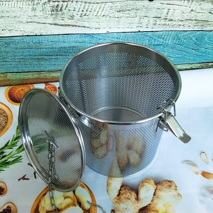 [Loại Lớn Sz18] Dụng Cụ Lọc Trà, Lọc Gia Vị INOX Cao Cấp, có móc treo tiện dụng - Size 18cm. Dụng cụ pha chế, chế biến lọc cặn bã xác trà, gia vị thực phẩm NHANH HIỆU QUẢ. Phù hợp cho Nhà hàng Bar, quán ăn, quán nước ĐẲNG CẤP