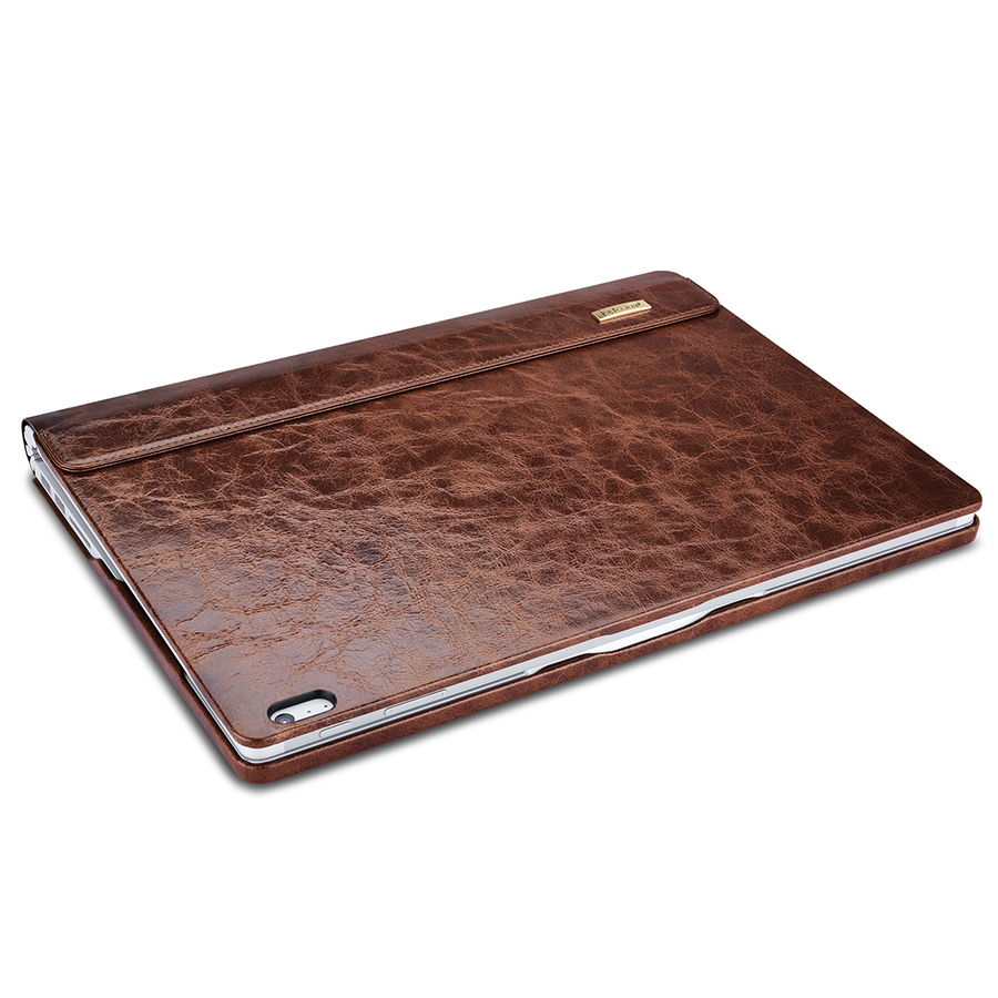 Ốp da dành cho Surface Book ICARER Coffee – Oil Wax Vintage Genuine Leather Detachable Folio Case - Hàng chính hãng