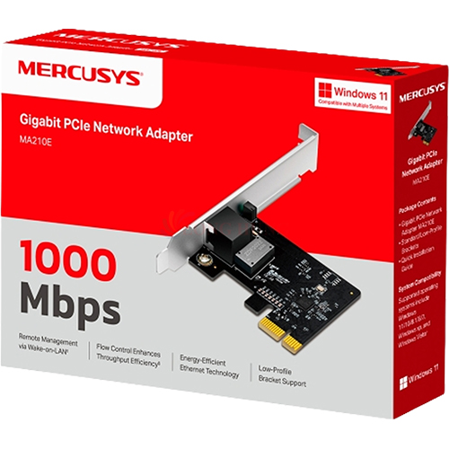 Card mạng PCIe Mercusys Gigabit PCle Network Adapter MA210E - Hàng chính hãng