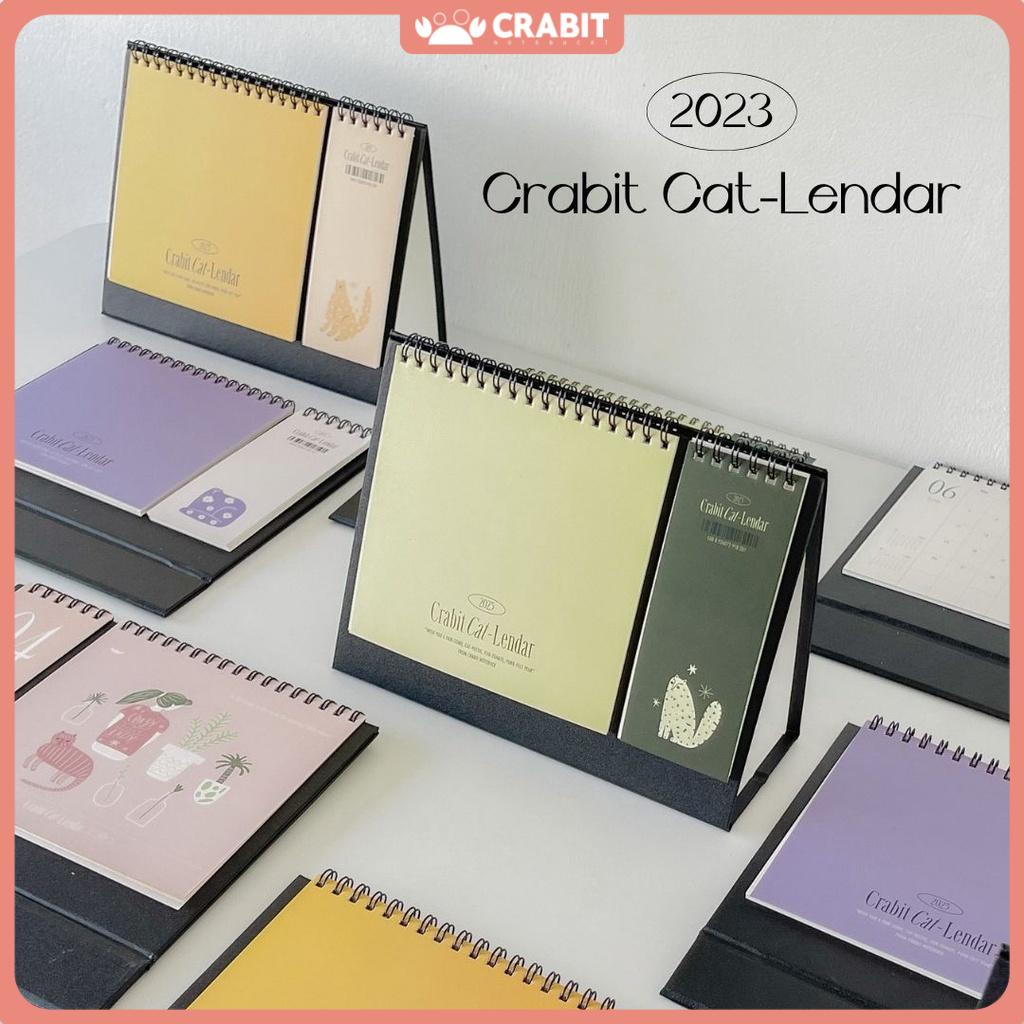 Lịch để bàn 2023 hoạ tiết Mèo Crabit Cat-Lendar basic lịch để bàn chữ A lò xo có ghi chú to-do list tiện lợi