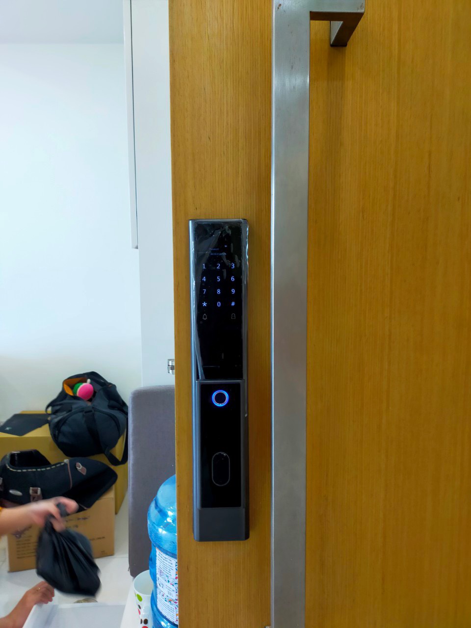 Khoá vân tay pull push chuyên cho cửa gỗ 5 tính năng điều khiển qua app Tuya Smart - AB-14E