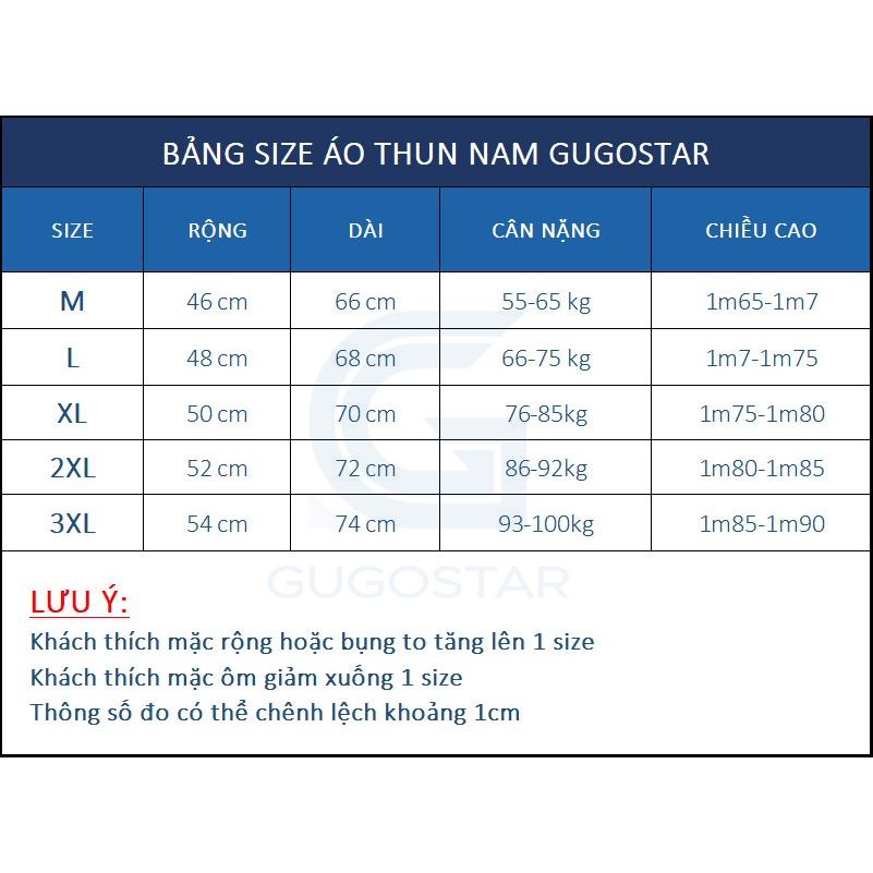 Áo Thun Nam HỌA TIẾT ĐẸP GUGOSTAR G454, Thun Lạnh Thể Thao, Co Giãn 4 Chiều