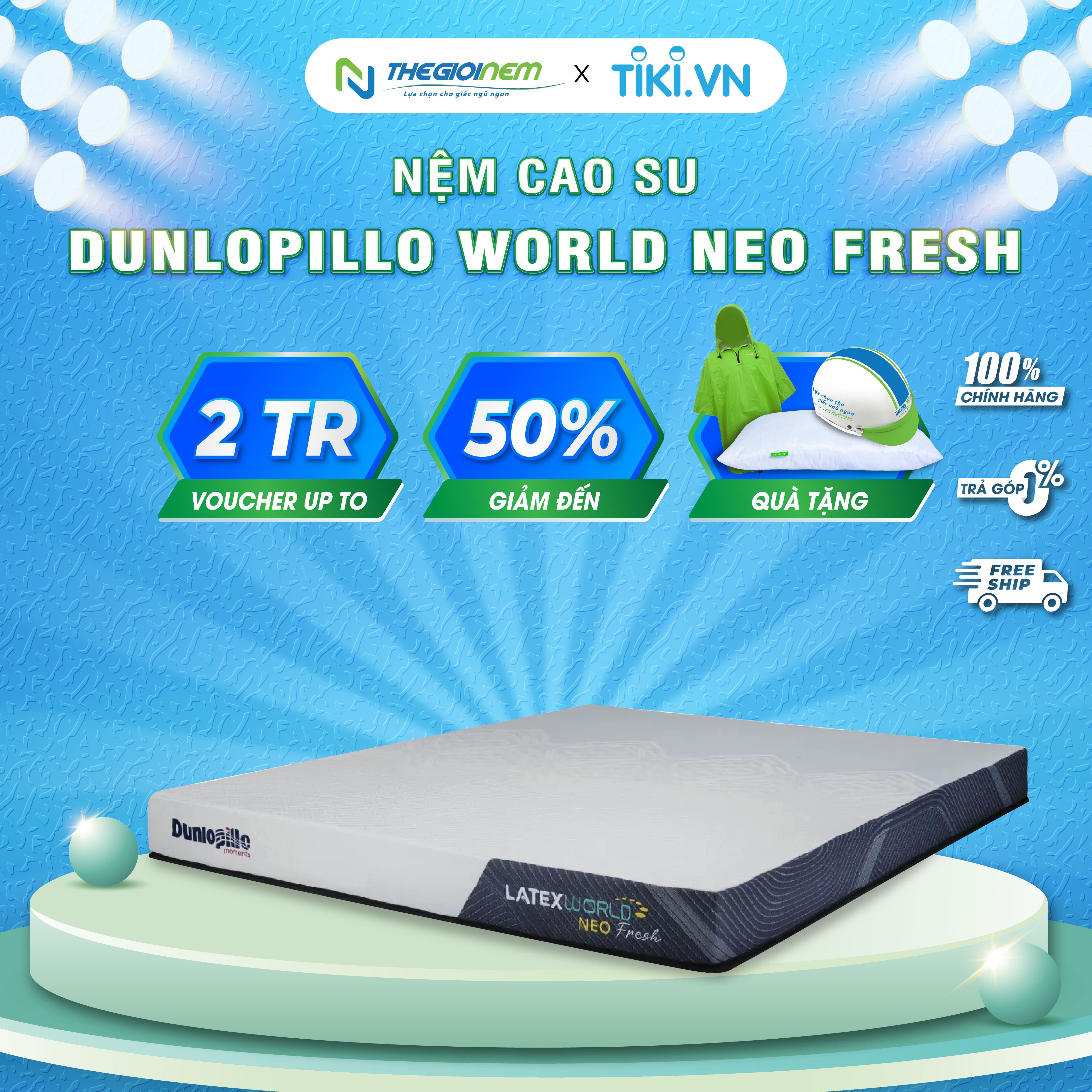 Nệm cao su Dunlopillo  World Neo Fresh 15cm