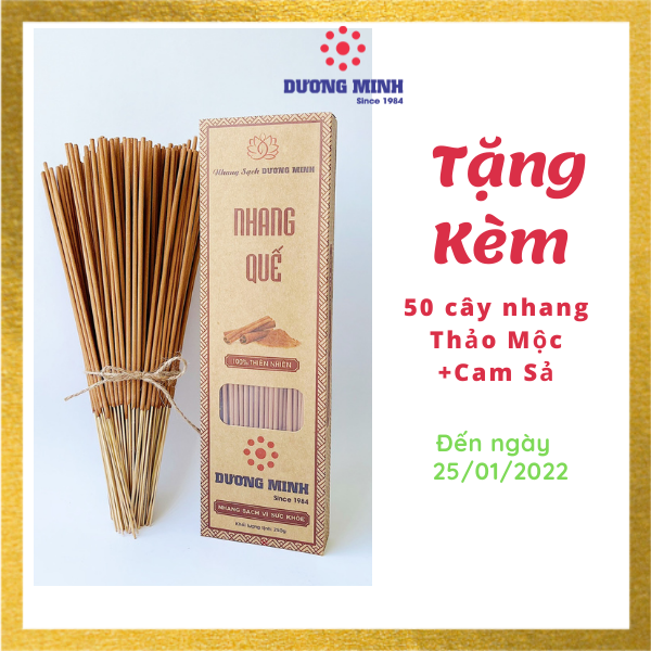 Hương nhang Quế Dương Minh nhang sạch 100% thành phần organic nhang thơm tự nhiên không hóa chất nhang cây an toàn