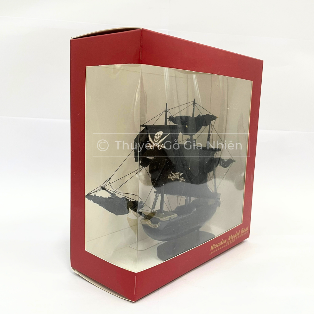 Mô Hình Thuyền Gỗ Trang Trí Phong Thủy Dạng Thuyền Black Pearl Mini Chính Hãng, Hàng Xuất Khẩu Chất Lượng Cao